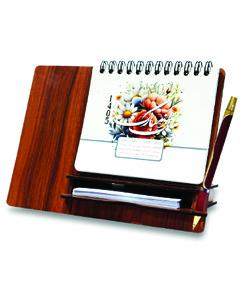 تقویم رومیزی چوبی یادداشت دار افقی کد S4